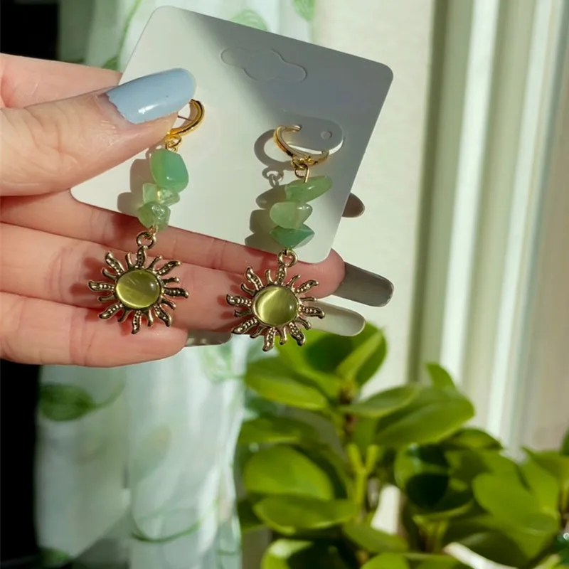 

Crystal Sun Gold Drop Earrings, Sun Gemstone Earrings, Crystal Earrings, Drop Earrings, Crystal Sun Jewelry, Crystal Earrings, S