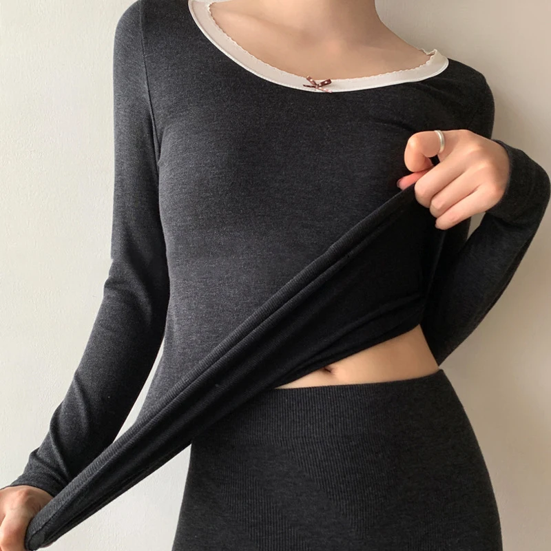 Зимний теплый костюм нижнего белья женская майка первого слоя комплект