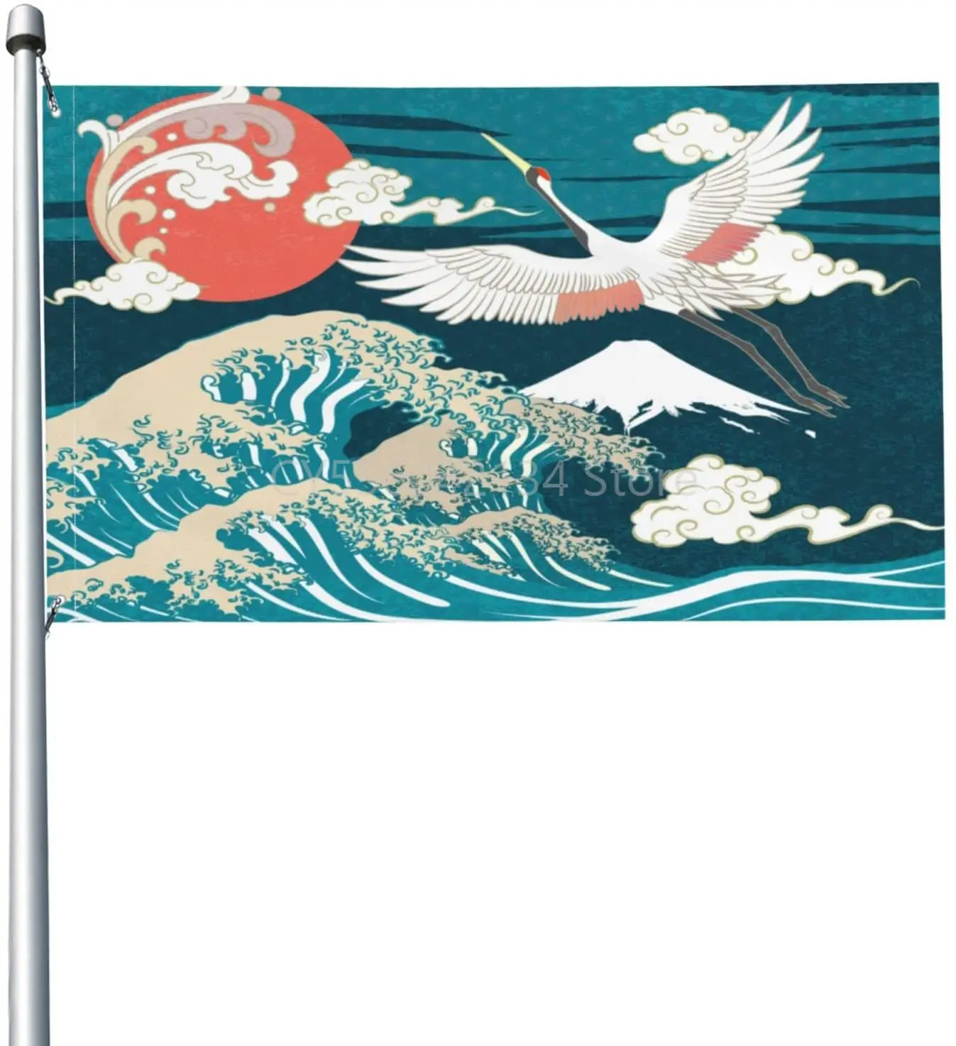 

White Crane flag Home Decoration Outdoor Decor Polyester Banners and Flags 90x150cm 120x180cm