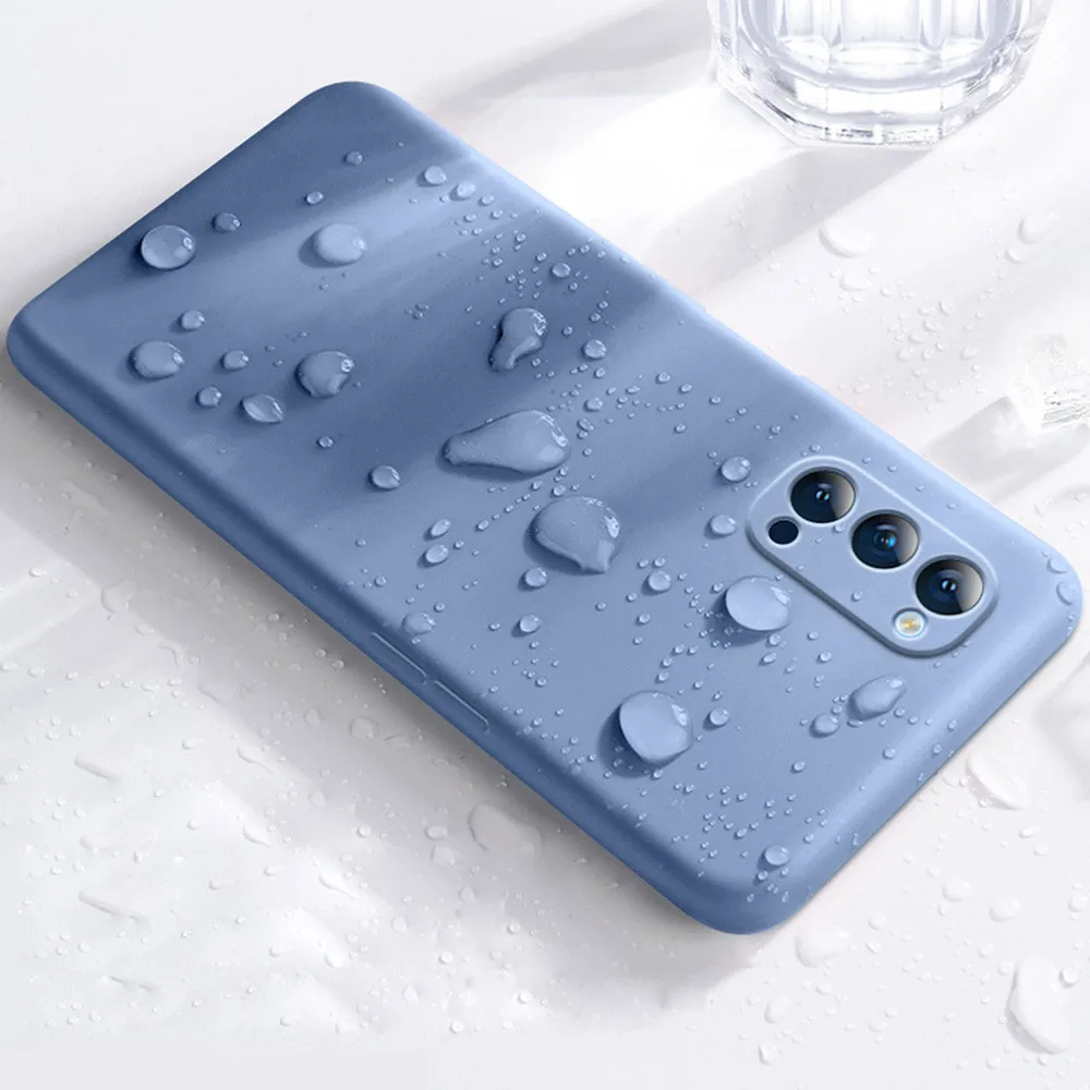 Квадратный чехол из жидкого силикона для телефона Oppo Reno 6 5G 7 4G 5 Pro Z SE задняя крышка