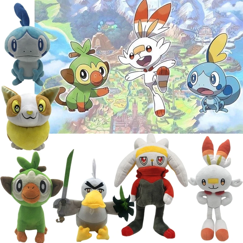 

Anime Pokmon Pokémon Pokemon Sirfetch'd Scorbunny Sobble Grookey Yamper Cosplay Plush Pillow Doll Toy Accessories Prop