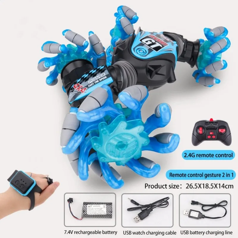 

4WD RC Car Radio Gesture Induction Music Light Stunt Remote Control Car off-Road Control Boys 2.4G Electric Toys For Children