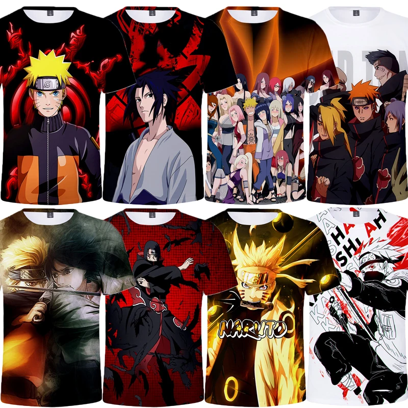 

Boys Naruto Itachi Akatsuki Animation T-shirt Naruto Children Fashion Cosplay T-shirt Big Snake Pill Print Summer Boys' T-Shirt