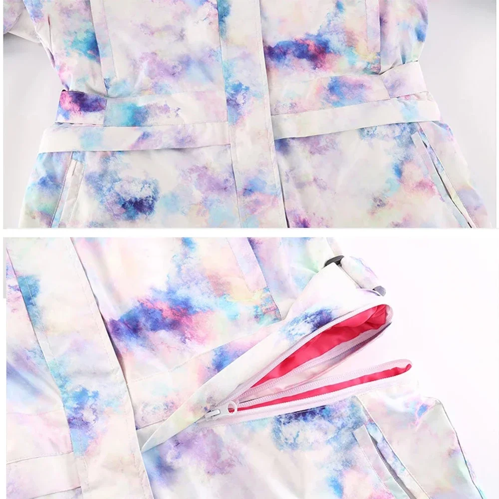 Новый цельный лыжный костюм женский утепленный теплый комбинезон для занятий