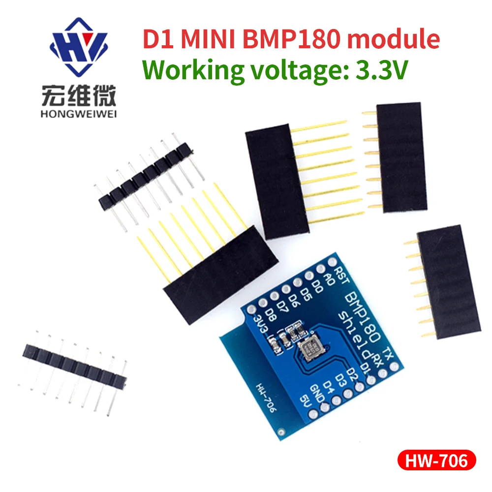 

BMP180 Digital Barometric Pressure Sensor Board Module for Wemos D1 MINI ESP8266 Replace BMP085 WIFI Learning Extension Board