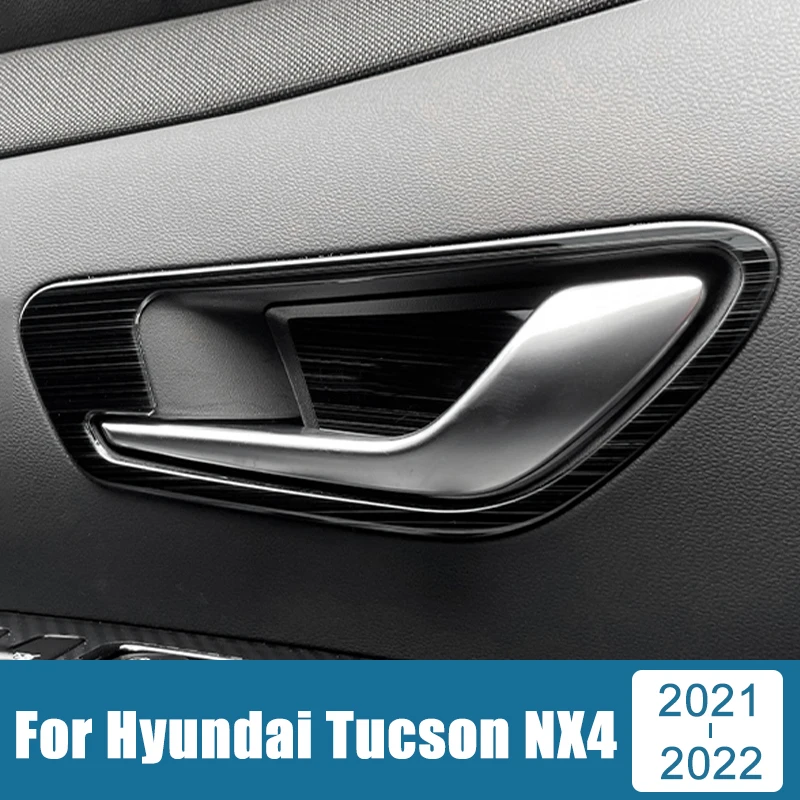 

For Hyundai Tucson NX4 2021 2022 2023 Stainless Steel Car Inner Door Bowl Trim Frame Trim Cover Stickers Decoration Accessories