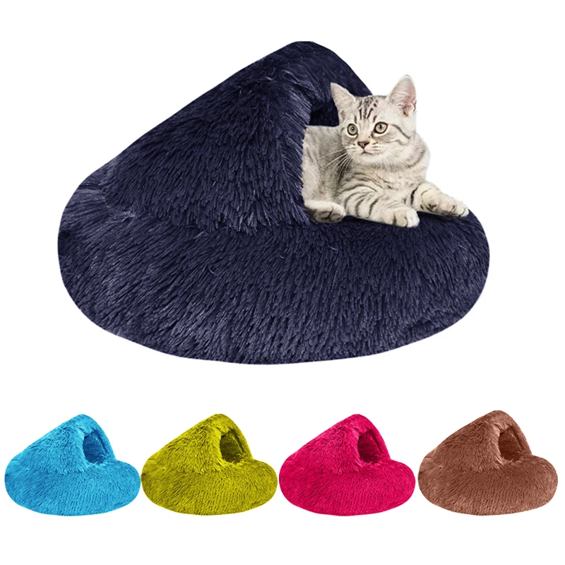 

Warm Dog Bed Cat Mat Round Plush House Sofa Soft Sleeping Pet Basket Dogs Cats Pet Bed Pet Cushion Supplies Dog Bed Plush Cat