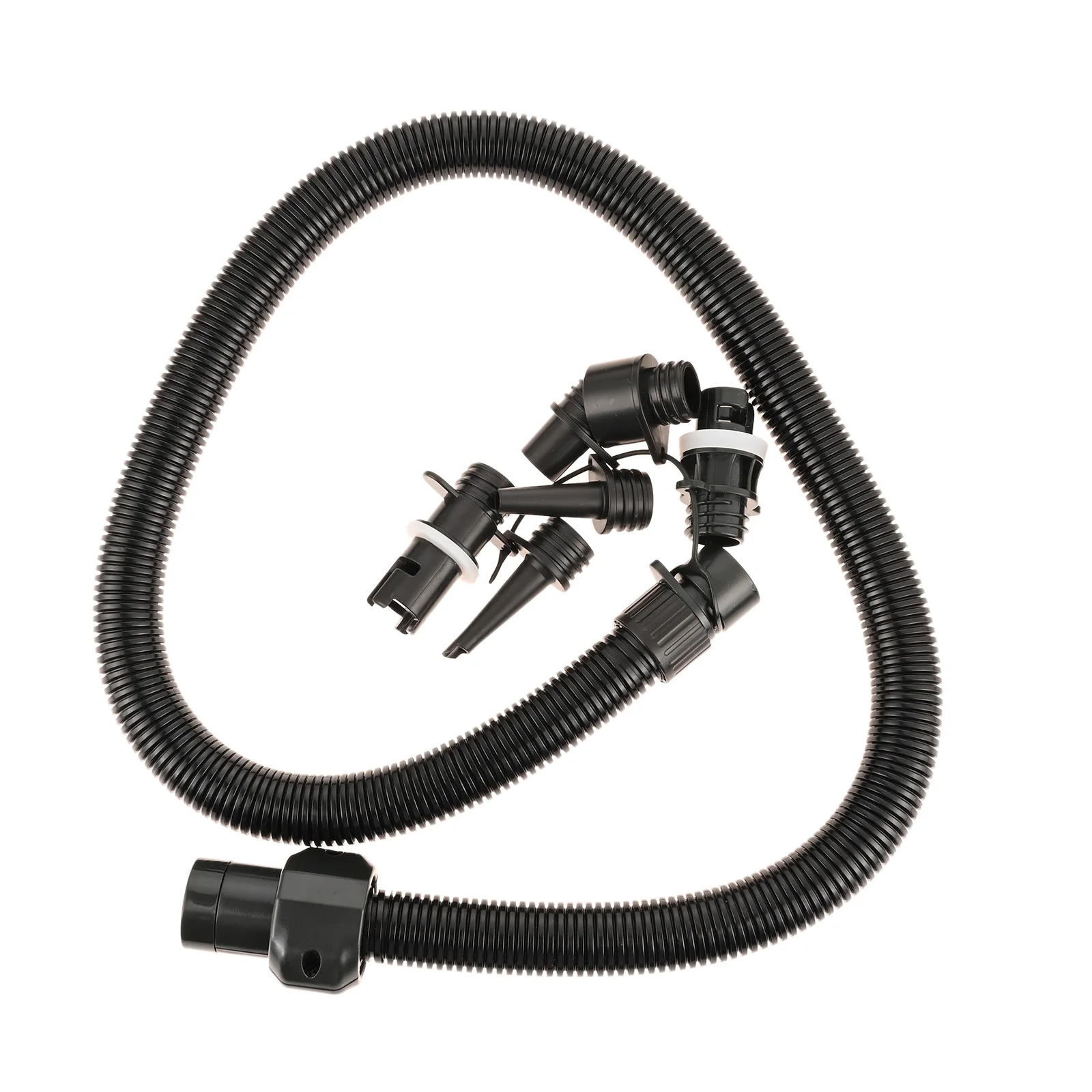 

Комплект сменных воздушных шлангов, надувной насос, удлинитель, пластиковая трубка 1 м с 6 насадками для надувных лодок, водных видов спорта, 1 комплект