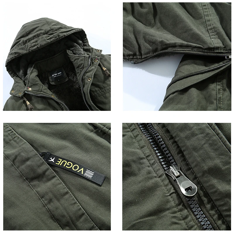 Men 2021 Autumn Winter New Cotton Waterproof Thick Warm Fleece Parka Jacket Coat Men Brand Outwear Fashion Hood Casual Parka Men