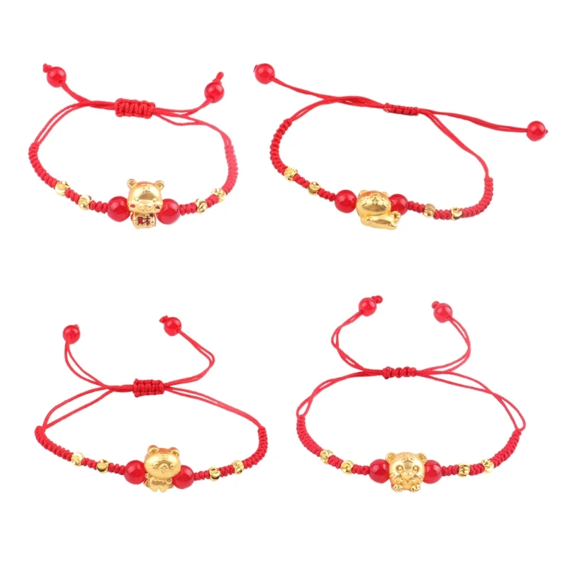 

2022 Chinese New Year Red Bracelet Lucky Charm Bracelet for the Year of Tiger