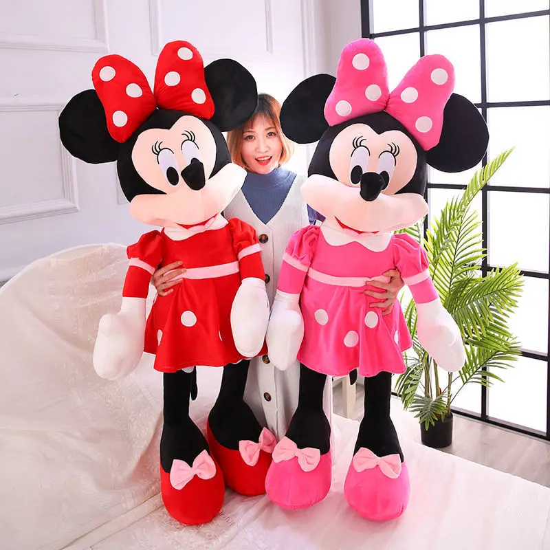 

Классическая мультяшная анимационная кукла Disney с изображением Микки и Минни, плюшевая игрушка Микки Маус, кукла-талисман, подарок на Рождество для мальчиков и девочек
