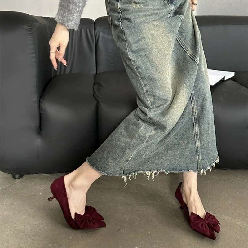 Женские туфли на высоком каблуке роскошные дизайнерские из искусственной замши