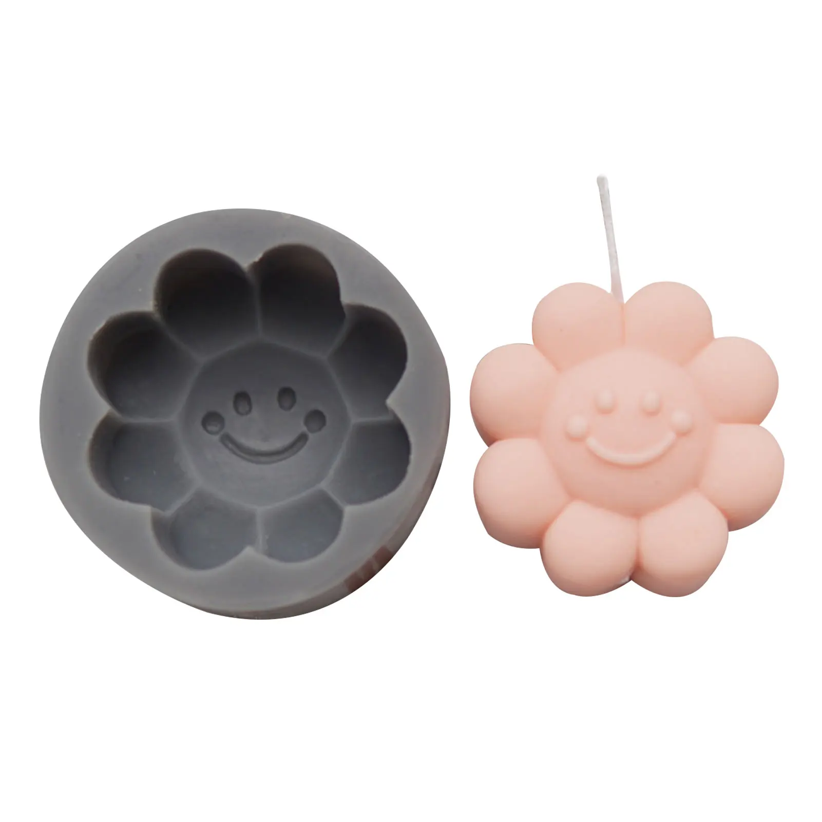 Форма для ароматерапии свечи смайлик цветок 3D силиконовая форма