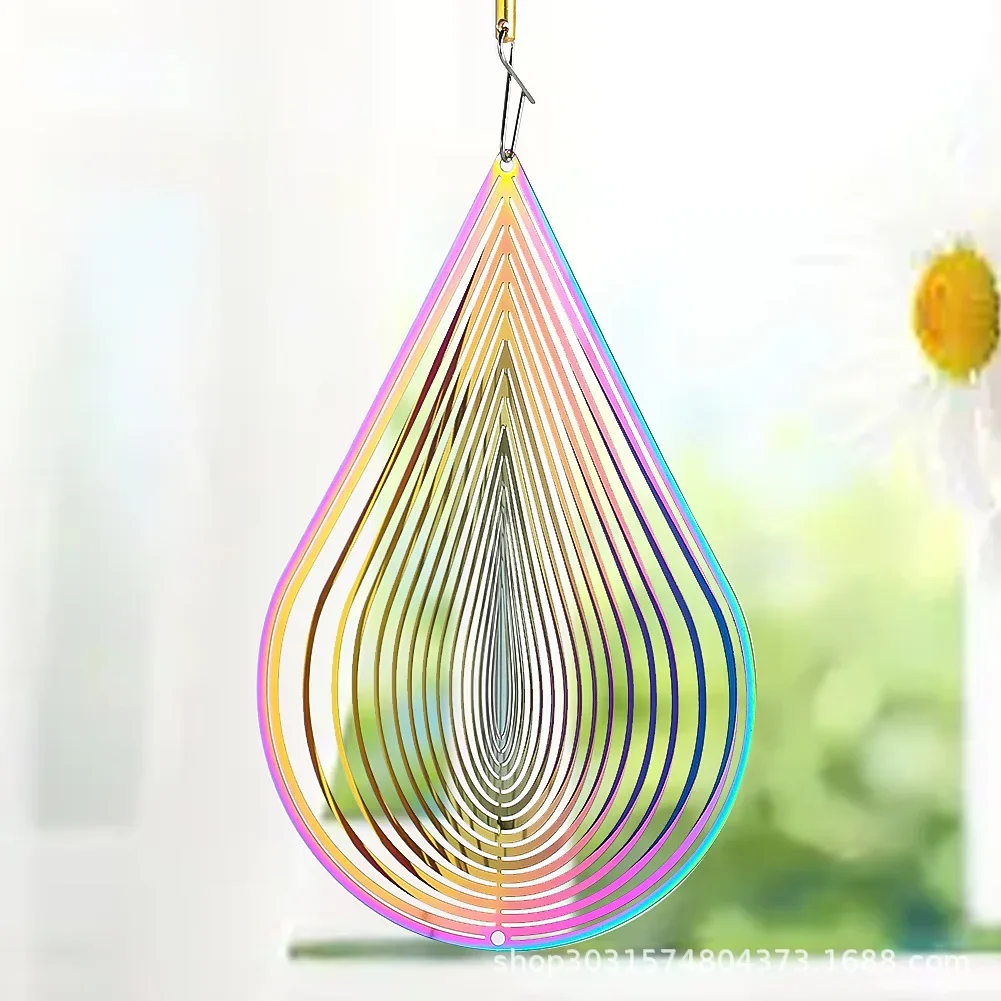 Скандинавские градиентные 3D вращающиеся колокольчики из нержавеющей стали