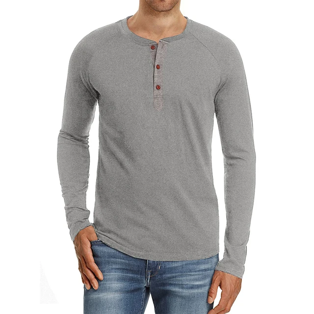 

Брендовая качественная Хлопковая мужская футболка с воротником «Генри», модная дизайнерская облегающая Однотонная футболка, мужские топы, футболки для мужчин