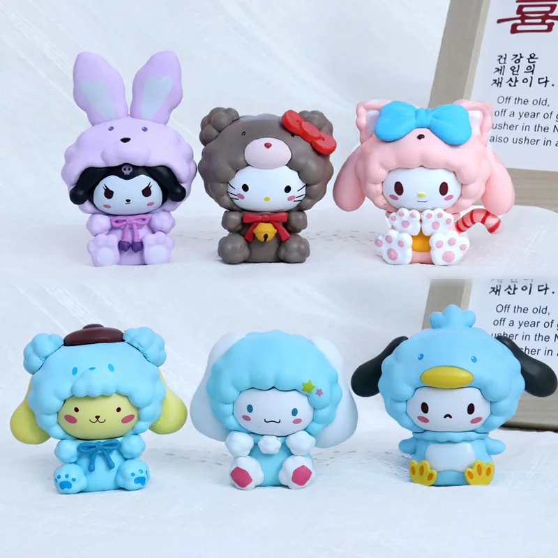 

9CM Figure Toys Cute Hello Kitty Anime Happy Cats For Children Christmas Gifts
