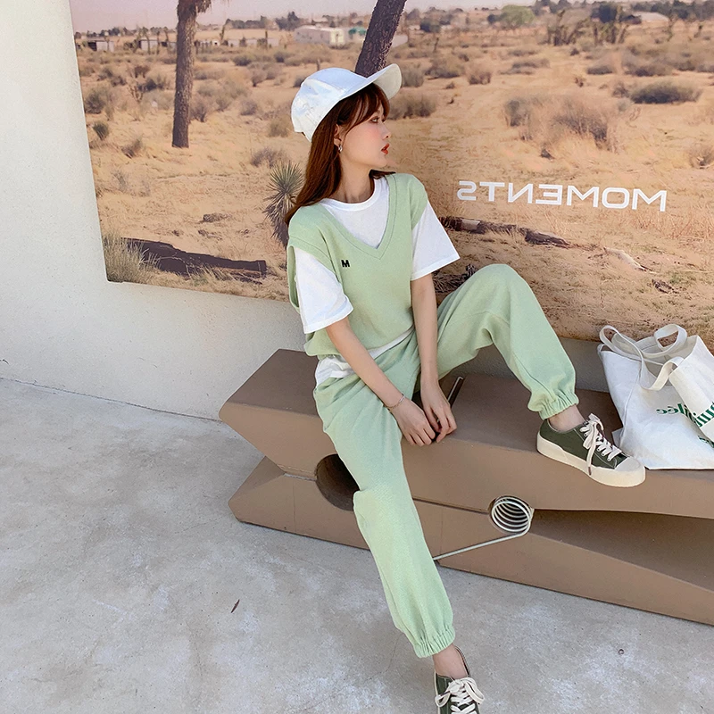 3 шт./компл. летний комплект одежды для беременных Топы с коротким рукавом + жилет