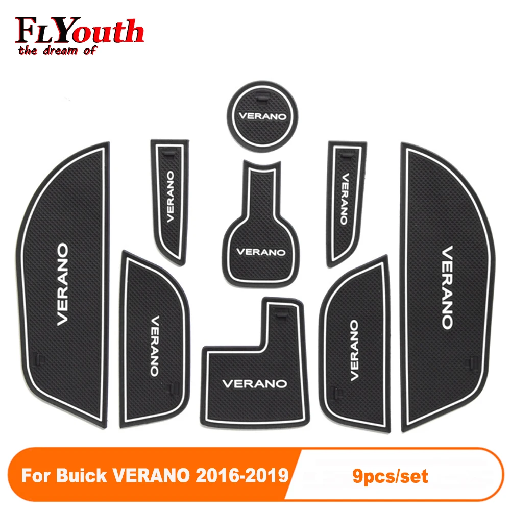 

Car Door Groove Mat For Buick VERANO 2016-2019 Auto Anti-Slip Cup Mat Non Slip Door Gate Pad Car Accessories 9Pcs/Set
