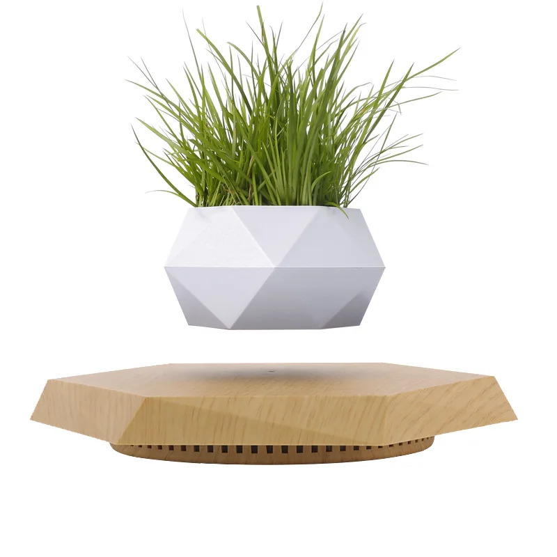 Levitating Air Bonsai Pot Rotation FlowerPot Planters Magnetic  Suspension Floating Plant for Home Office Desk
