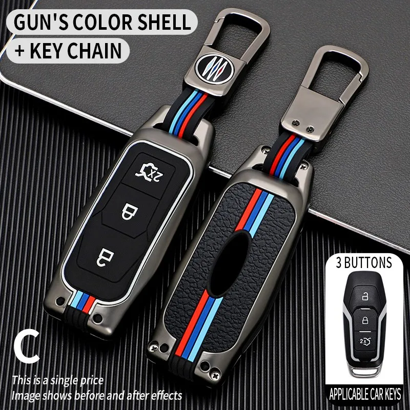 

key case cover For Ford Fusion Mustang Explorer F-250 F-150 F-350 2016 2017 2018 Remote Key Case Fob Shell Cover Skin Holder
