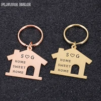 Cartoon House Keychain Personalized Free Customization Women Cute Key Chain Car Unisex Christmas Present Gift Jewelry Wholesale