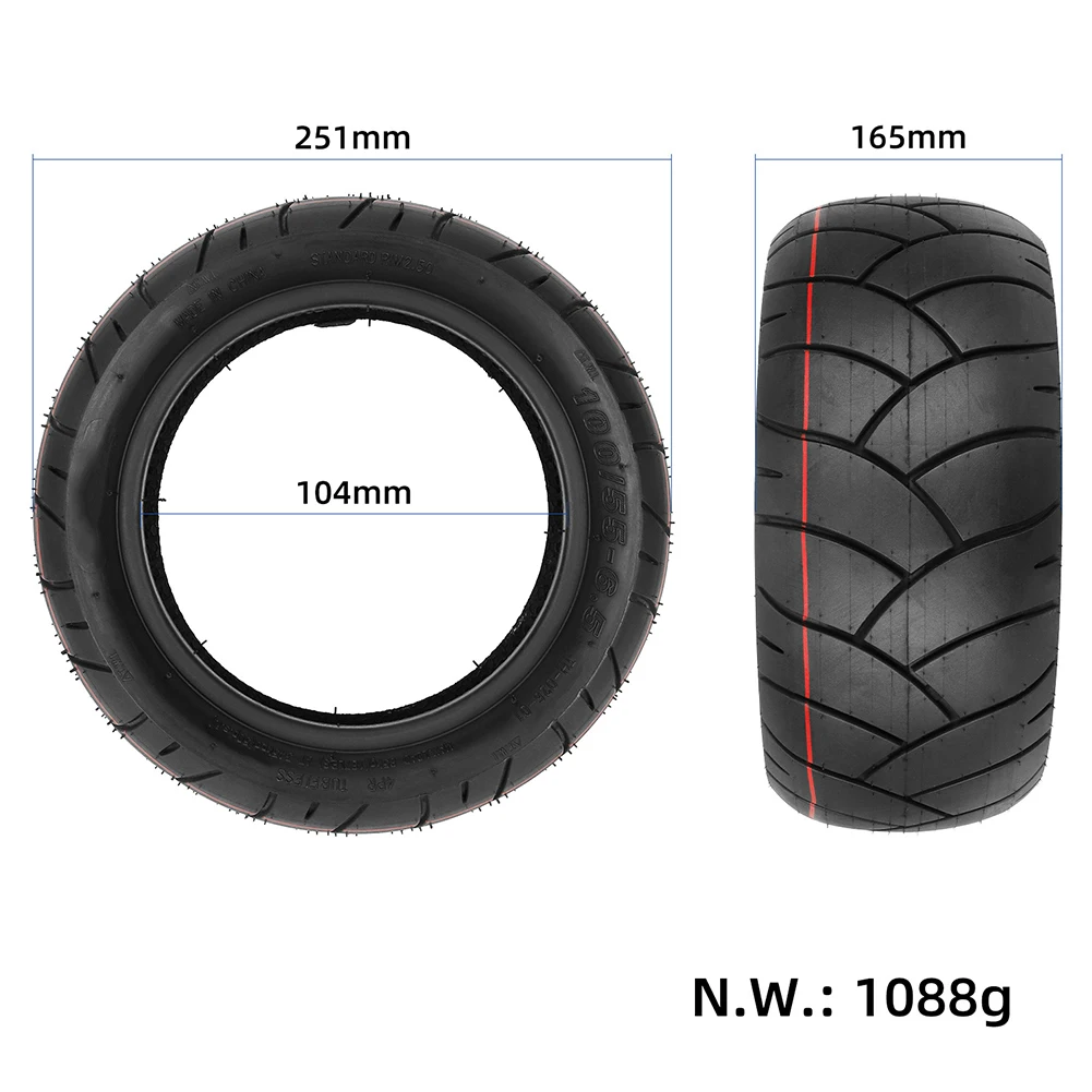 

Electric Scooters Replacement Tubeless Tyre 100/55 65 90/65 65 Black Replacement Upgrade High Quality Material