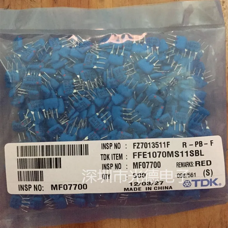 

50PCS/ TDK ceramic crystal oscillator FFE1070MS11SBL FFE10.7MS 10.7MHZ in-line 3-pin filter