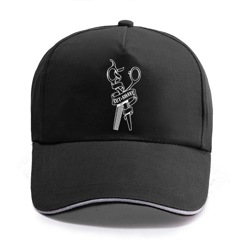 

New Summer Cut & Shave Sign Haircuts For Men BARBERSHOP Baseball Cap Unisex Women Men Cotton Hat Snapback Hats Trucker Caps