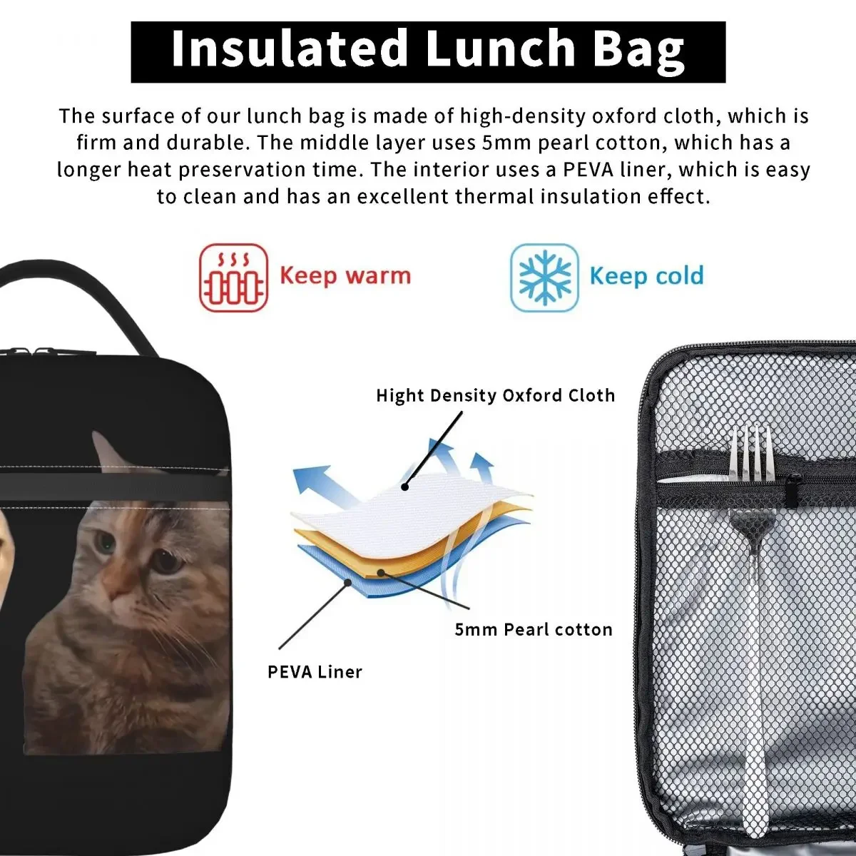 Два кота говорящие мем изолированные сумки для обеда сумка-холодильник
