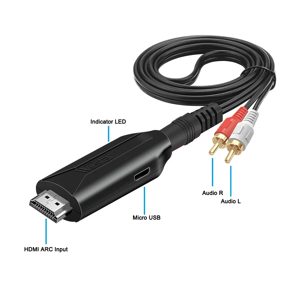 Фото Аудиоконвертер HDMI ARC (экстрактор звука) с выходом L/R Stereo 3.5 мм и каналом обратной связи ARC, 1.5 м / 4.92 фута, для HDTV и саундбаров №4