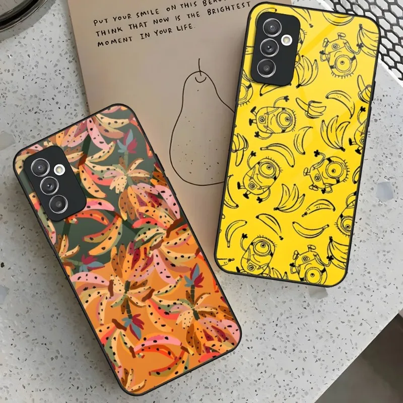 

Fruit Banana Phone Case For Samsung S23 S21 S20 S22 S10 A32 A52 A72 A12 A51 Note20 Toughened Glass