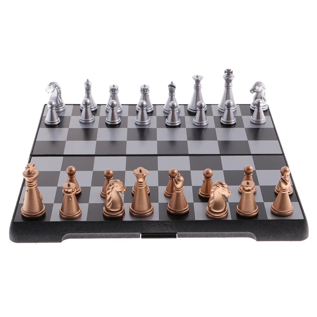 Magnetic International Chess Set With Folding Chess Board Chessboard Chess Pieces Portable Travel Chess Set