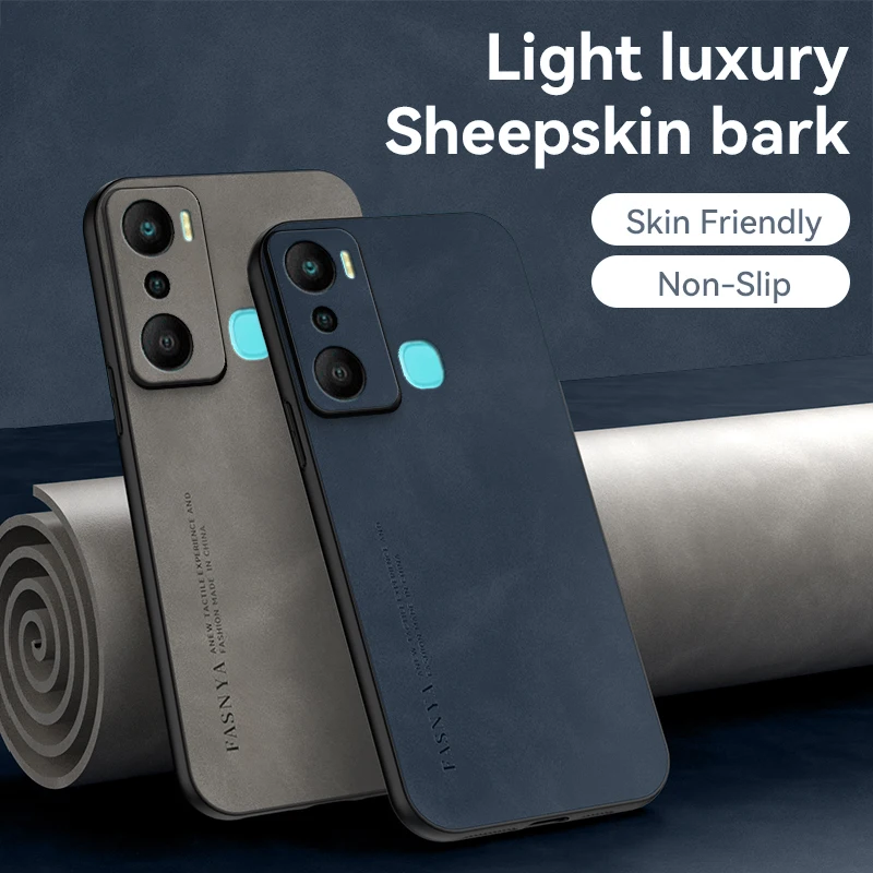 

Luxury Leather Case for Infinix Hot 20i X665C X665E Frosted Ultra-thin Soft Silicone Armor Shockproof Phone Cover InfinixHot20i