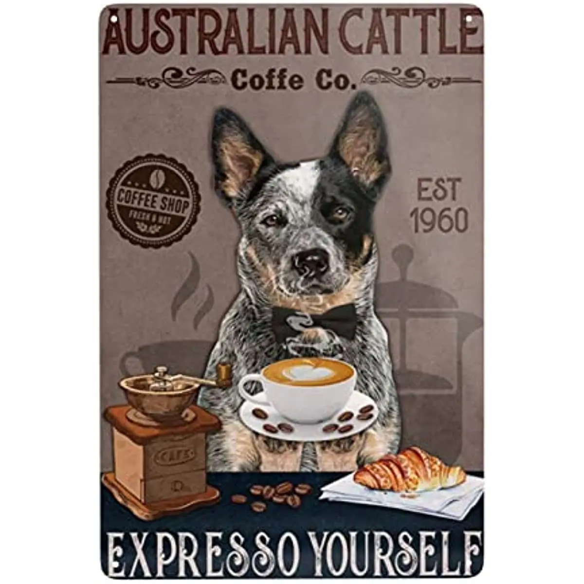 Australian Cattle Dog  Metal Tin Sign  Wall Art