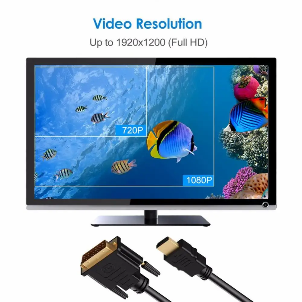 

Кабель-адаптер 1080P для ТВ-преобразователя HDMI-совместимый с DVI 24 + 1 штырьковый шнур для ноутбука