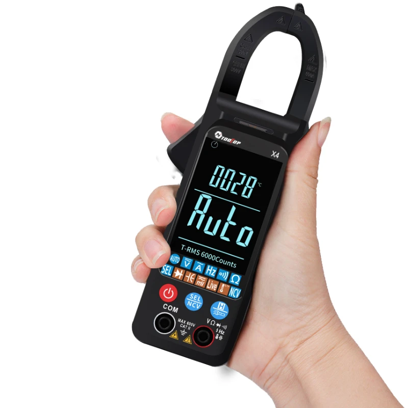 

TOOLTOP X4 Pocket Size True RMS Clamp Meter NCV Automatic Intelligent Multimeter AC DC Voltage Capacitance Frequency AC Ammeter