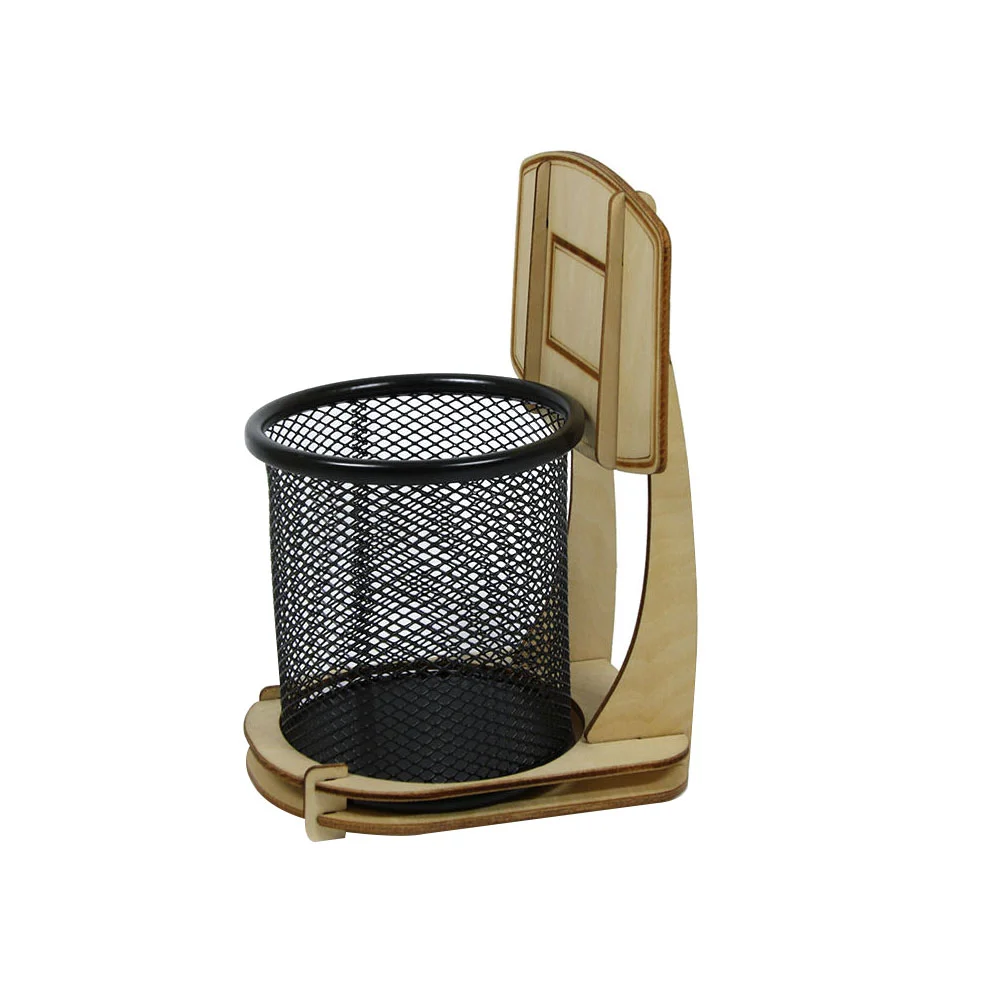 

Basketball Stand Pen Holder DIY Office Pen Holder Metal Wood Pencil Holder