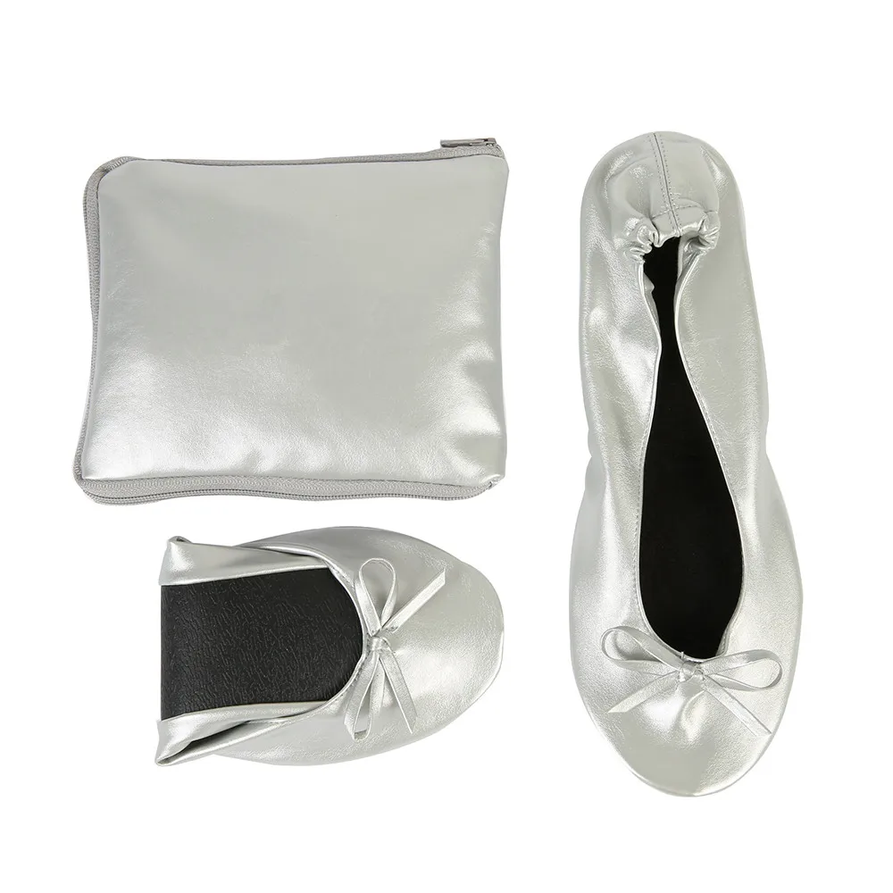 Женские складные портативные балетки на мягкой подошве удобные слипоны плоской