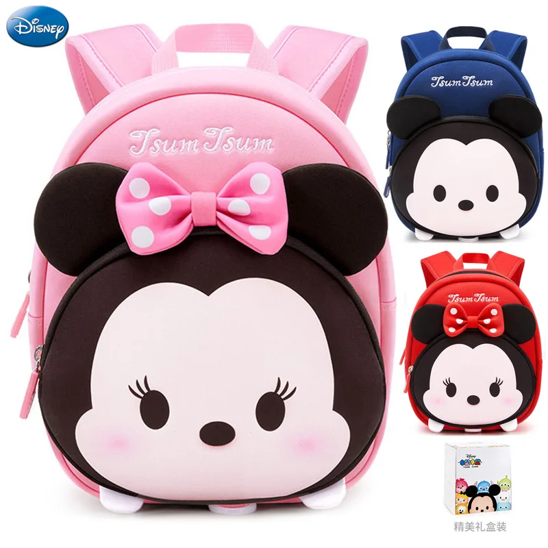 

Disney Mickey Mouse Kindergarten Schoolbag Boys And Girls 2-6 Years Old Portable Children Bag 2022 New School Backpack Christmas
