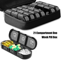 21 compartment capsules box large capacity eco friendly mini pill crusher tablet divider tools pill box pill storage box