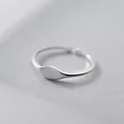 Настоящее овальное регулируемое кольцо из стерлингового серебра 925 пробы для женщин, изящные вечерние ювелирные изделия, минималистичные аксессуары в стиле панк