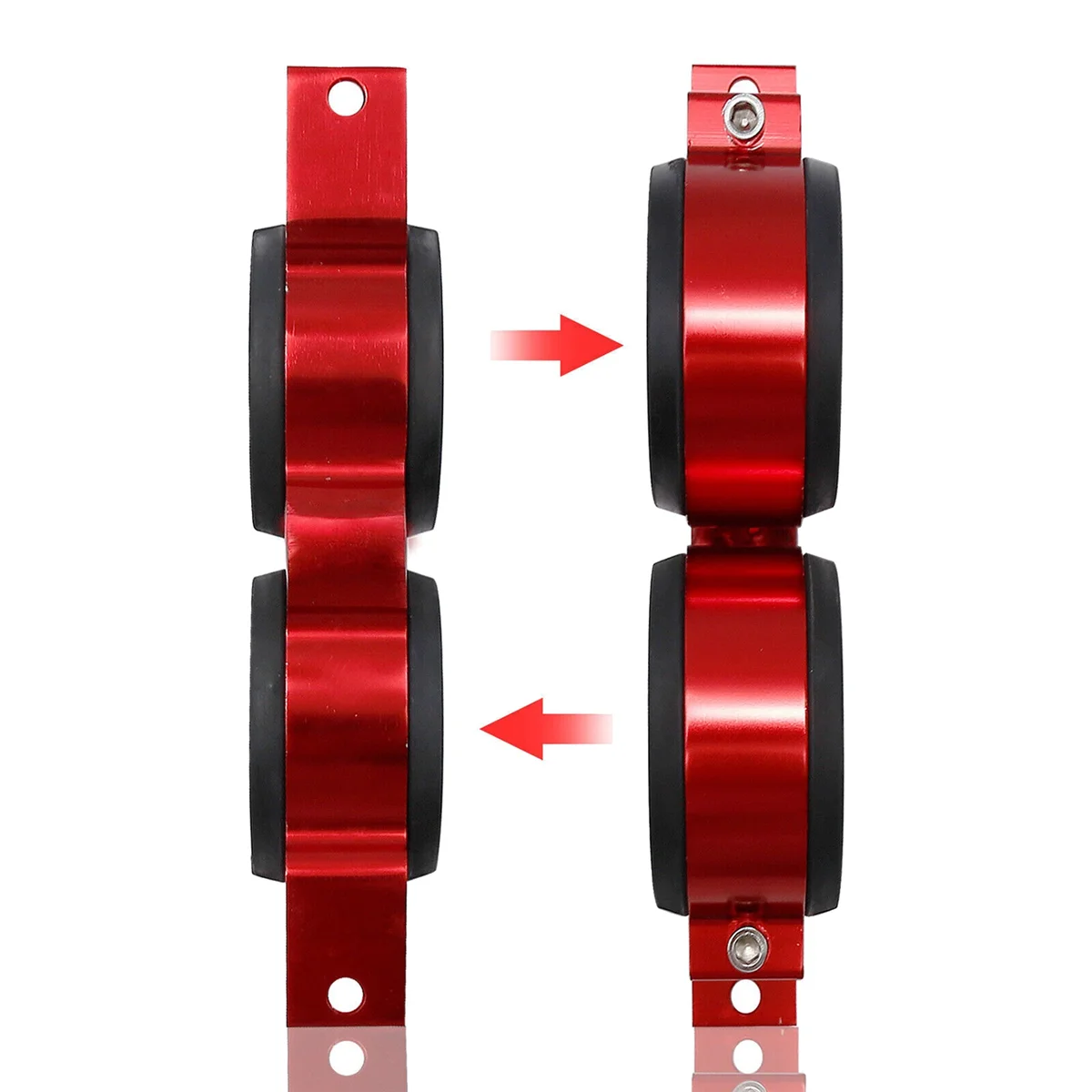 Красный 60 мм Алюминиевый зажим для двойного топливного насоса Монтажный