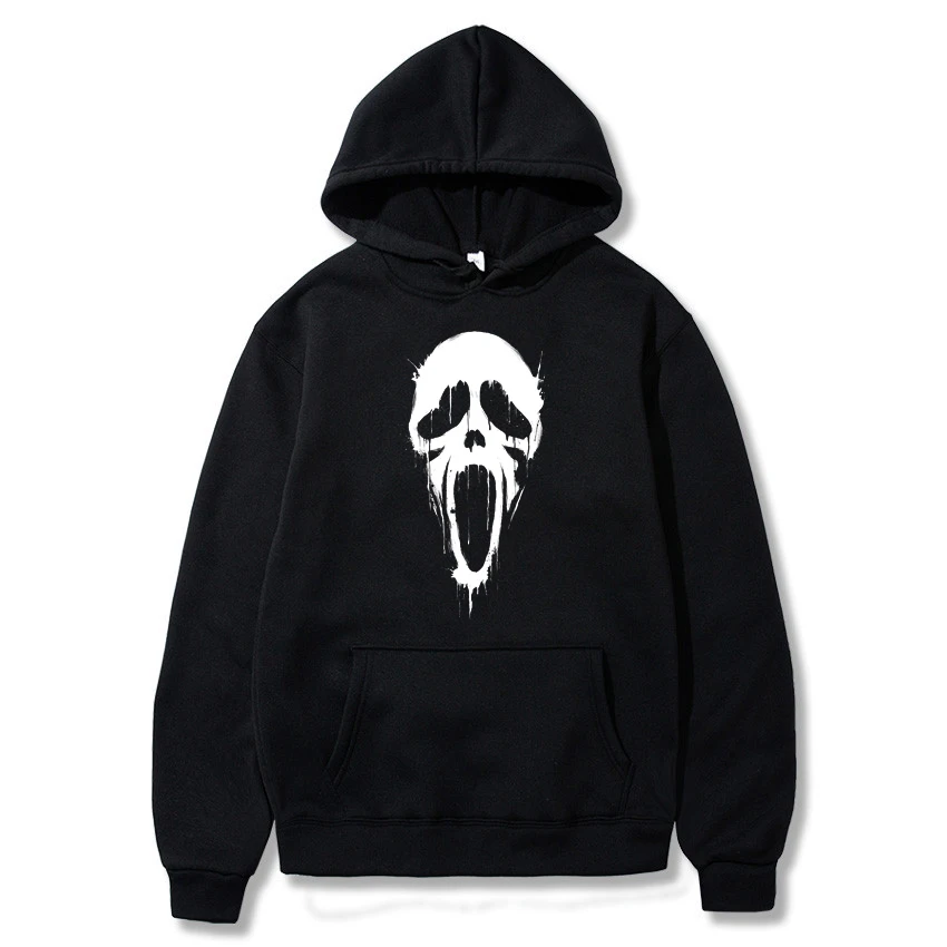 

Sudadera con capucha para hombre y mujer, ropa de calle con estampado de fantasma de terror, película de miedo, de gran tamaño,