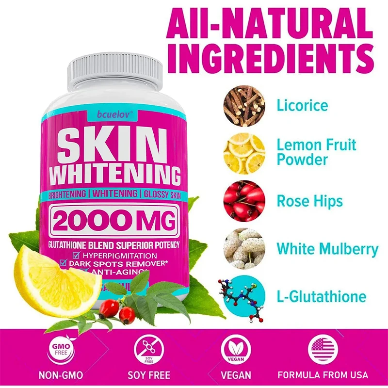 

Glutathione Whitening Supplement Glutathione Whitening Anti-Aging with Vitamin C Support Skin Lightener Dark Spot Remover