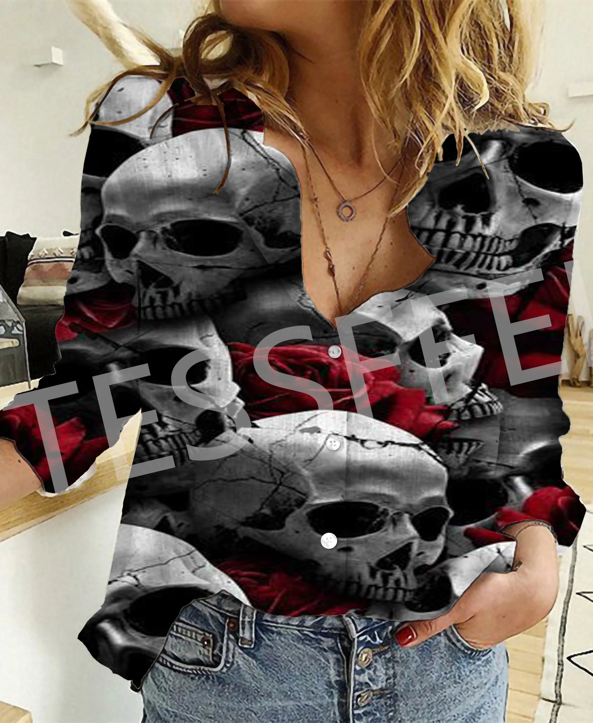 Женская Повседневная рубашка с длинным рукавом разноцветная ретро-рубашка