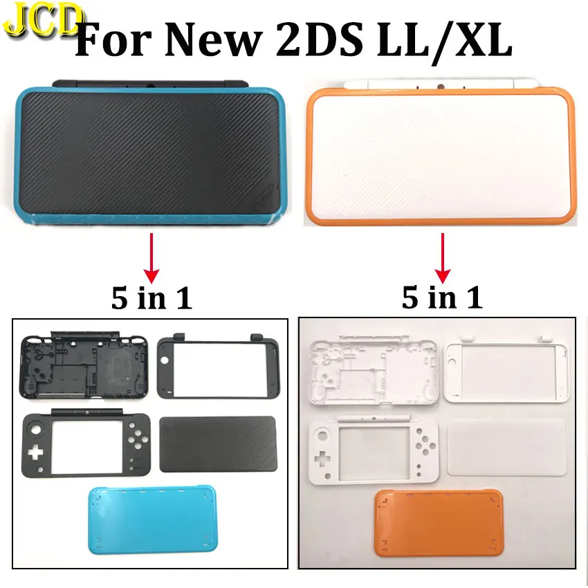 

JCD Replacement Housing Shell Cover Case For NEW 2DS XL LL 2DSLL 2DSXL Game Console Upper Panel Front Back Cover Middle Frame