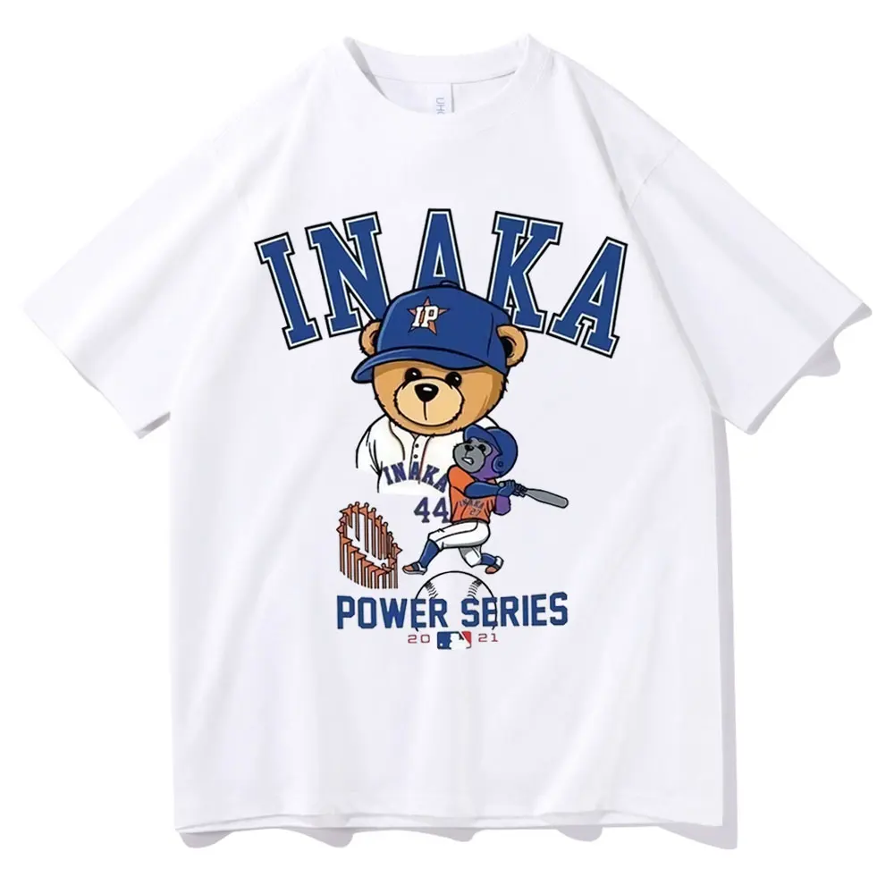 

Inaka Power Tshirt Brown Referee Bear Print T-shirt Purple Baseball Ape Monkey Graphic T Shirt Men Women Hipster Hip Hop Tees