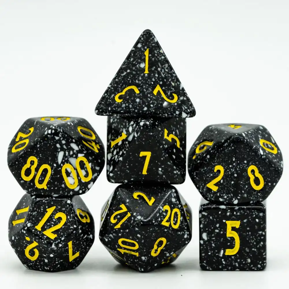

Black white Spots DND Dice Set D4~D20 Resin Polyhedral Dice for Role-Playing Board Game ​RPG D&D