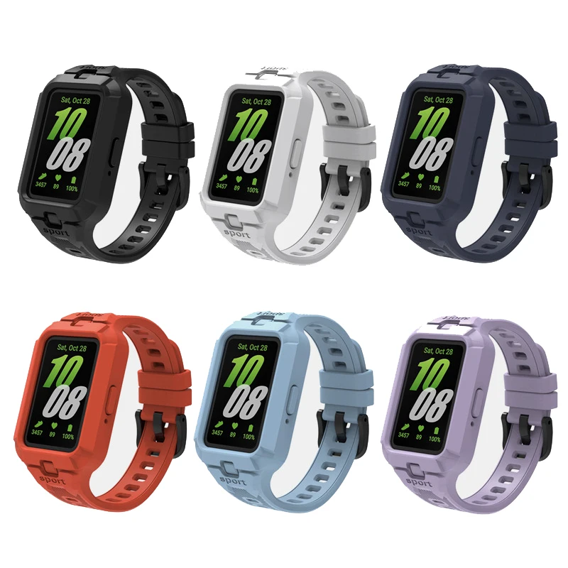 Фото Ремешок и чехол для смарт-часов Samsung Galaxy Fit 3, силиконовый сменный бампер-накладка для Samsung Galaxy Fit 3 №4