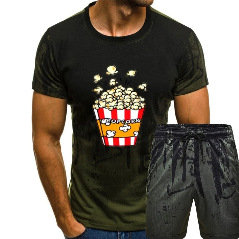 

Popcorn Pocket T-shirt Funny T-shirt Graphic Tee Gift For Him Organic Cotton men t shirt